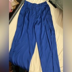 Blue satin wide leg pant from Zara! Size Medium